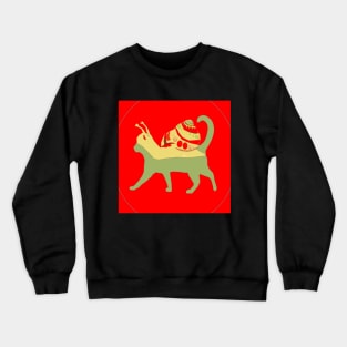 SNAIL CAT RED Crewneck Sweatshirt